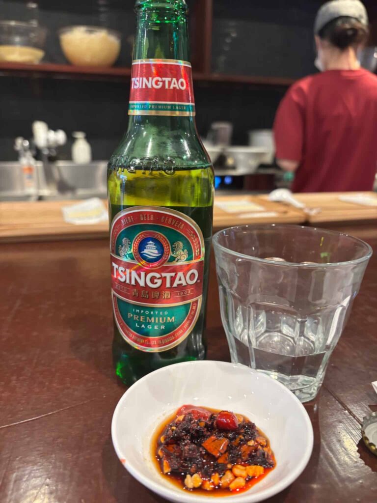 麻辣坊の青島ビールの写真。