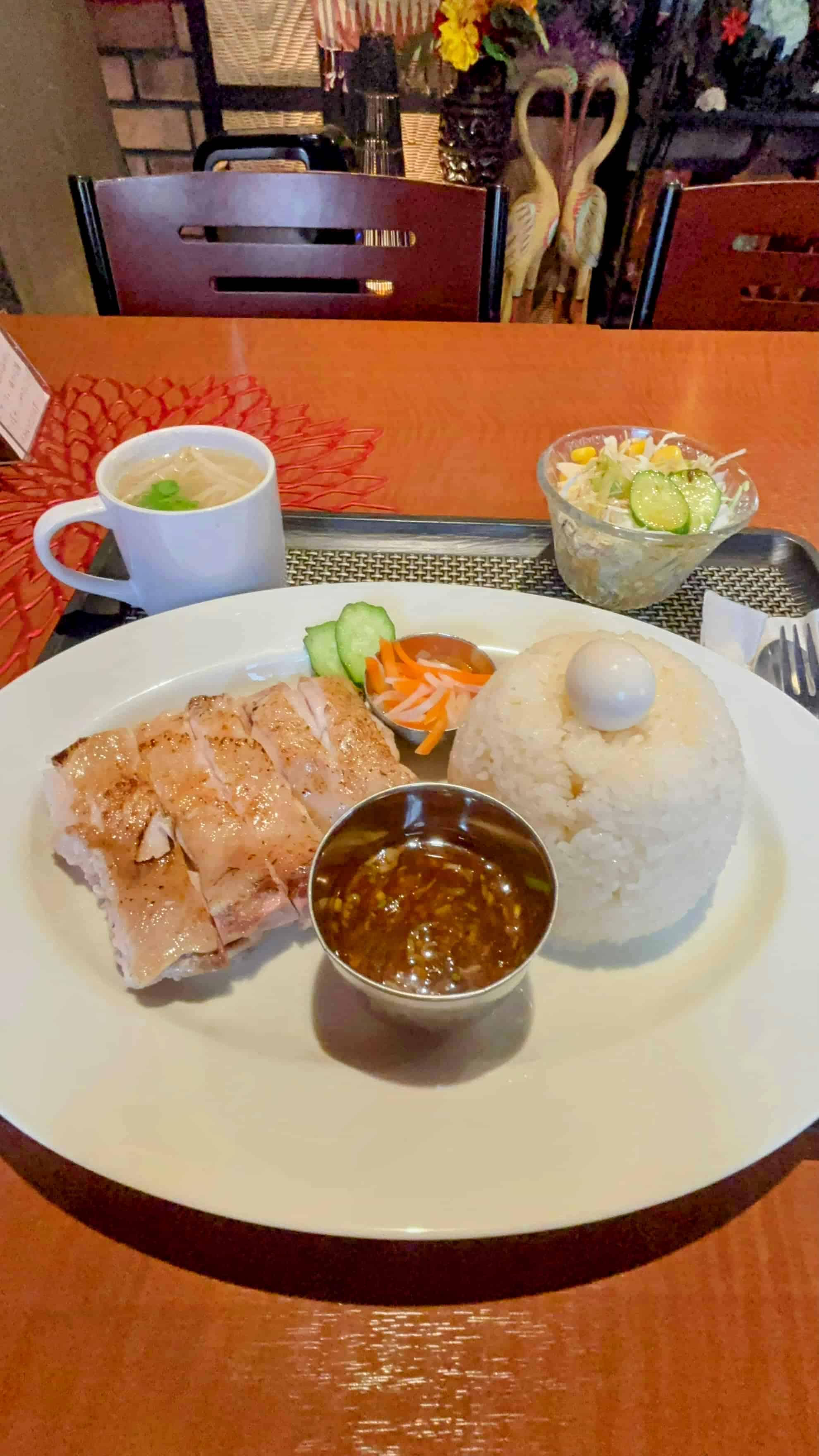 草加駅近く、エナルワンのアジアンチキンライスの写真。